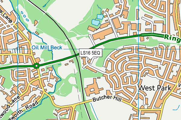 LS16 5EQ map - OS VectorMap District (Ordnance Survey)