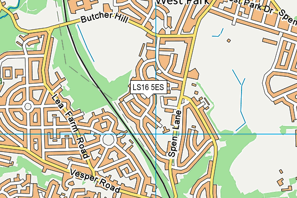 LS16 5ES map - OS VectorMap District (Ordnance Survey)