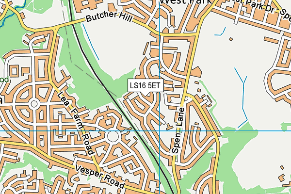 LS16 5ET map - OS VectorMap District (Ordnance Survey)