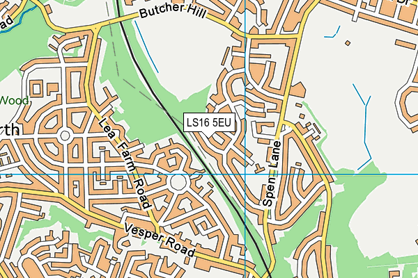 LS16 5EU map - OS VectorMap District (Ordnance Survey)