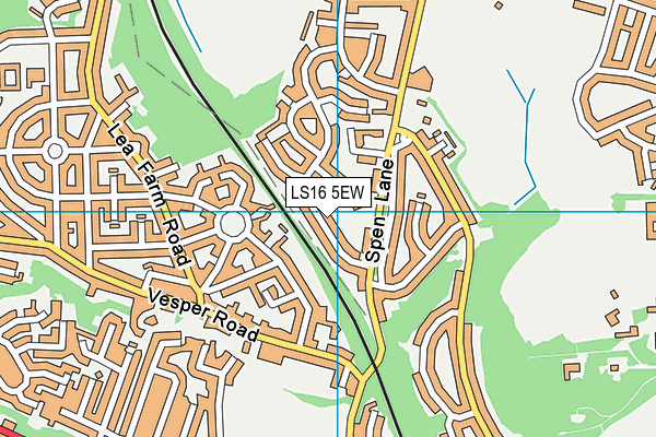 LS16 5EW map - OS VectorMap District (Ordnance Survey)