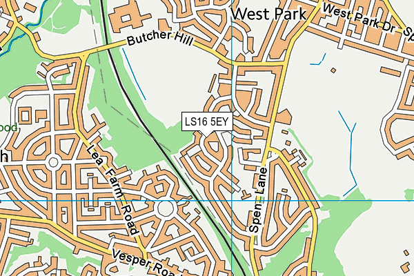 LS16 5EY map - OS VectorMap District (Ordnance Survey)