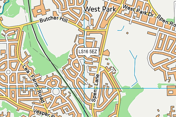 LS16 5EZ map - OS VectorMap District (Ordnance Survey)