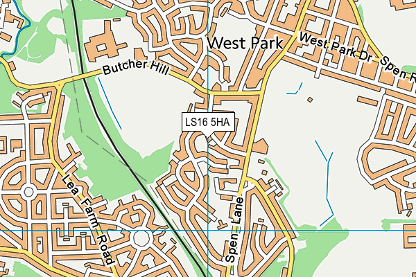 LS16 5HA map - OS VectorMap District (Ordnance Survey)