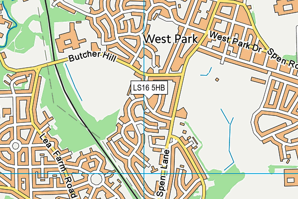 LS16 5HB map - OS VectorMap District (Ordnance Survey)