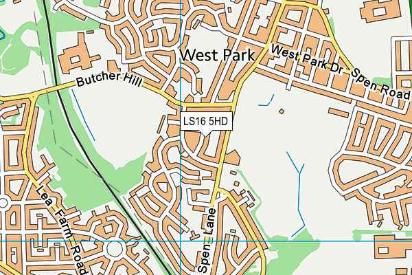 LS16 5HD map - OS VectorMap District (Ordnance Survey)