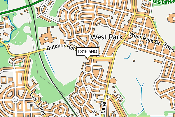 LS16 5HQ map - OS VectorMap District (Ordnance Survey)