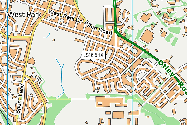 LS16 5HX map - OS VectorMap District (Ordnance Survey)