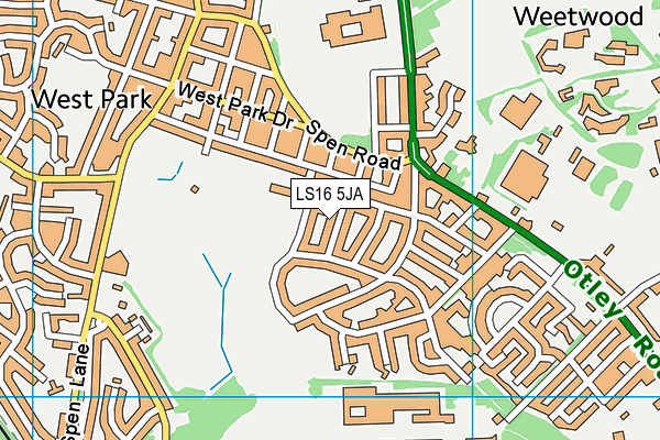 LS16 5JA map - OS VectorMap District (Ordnance Survey)