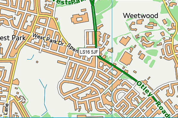 LS16 5JF map - OS VectorMap District (Ordnance Survey)