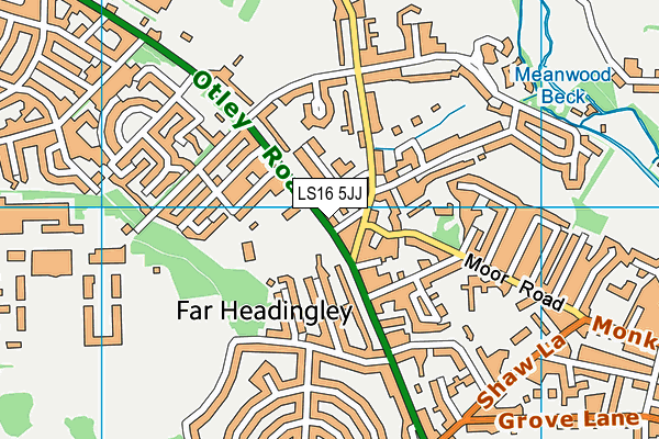 LS16 5JJ map - OS VectorMap District (Ordnance Survey)
