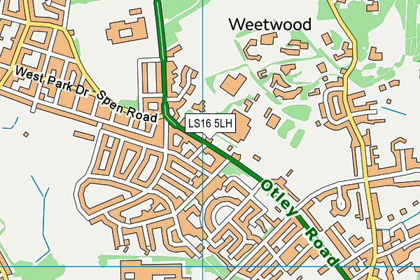 LS16 5LH map - OS VectorMap District (Ordnance Survey)