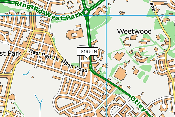 LS16 5LN map - OS VectorMap District (Ordnance Survey)