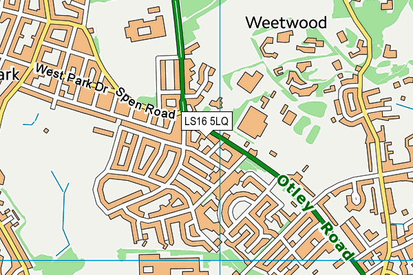 LS16 5LQ map - OS VectorMap District (Ordnance Survey)