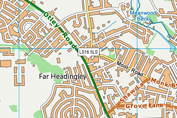LS16 5LS map - OS VectorMap District (Ordnance Survey)