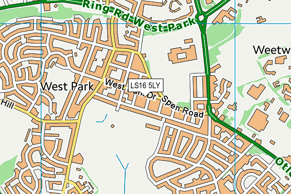 LS16 5LY map - OS VectorMap District (Ordnance Survey)