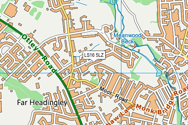 LS16 5LZ map - OS VectorMap District (Ordnance Survey)
