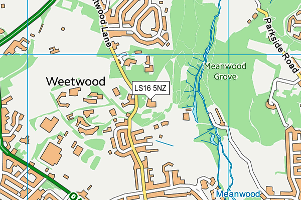 LS16 5NZ map - OS VectorMap District (Ordnance Survey)