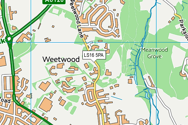 LS16 5PA map - OS VectorMap District (Ordnance Survey)