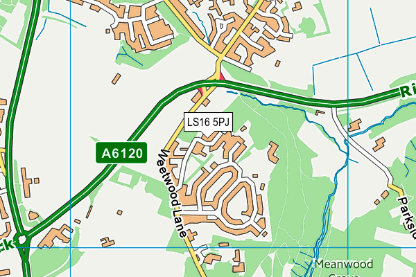 LS16 5PJ map - OS VectorMap District (Ordnance Survey)