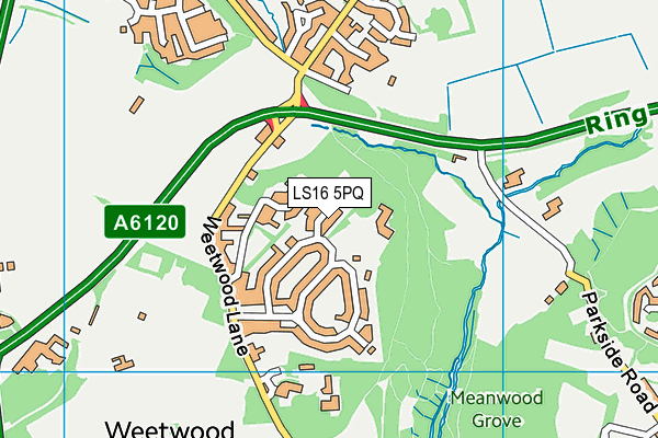 LS16 5PQ map - OS VectorMap District (Ordnance Survey)