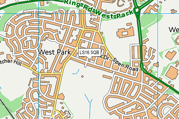 LS16 5QB map - OS VectorMap District (Ordnance Survey)