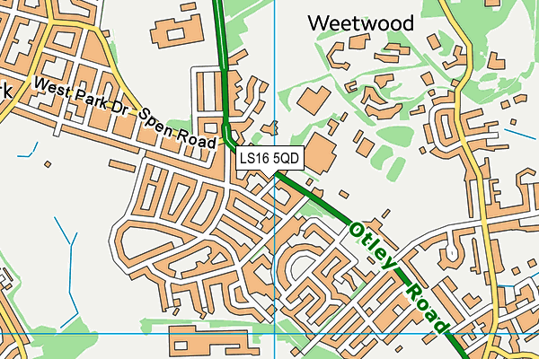 LS16 5QD map - OS VectorMap District (Ordnance Survey)