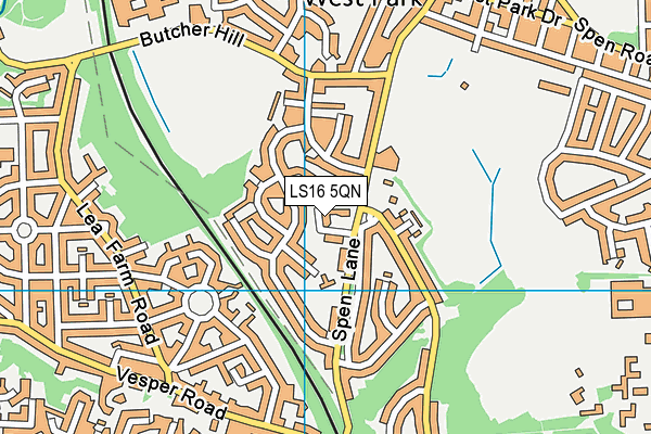 LS16 5QN map - OS VectorMap District (Ordnance Survey)