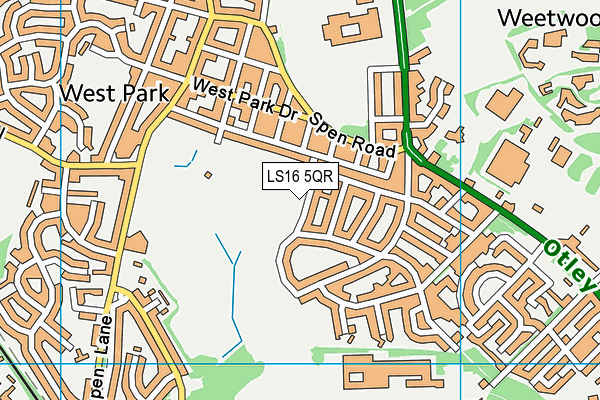 LS16 5QR map - OS VectorMap District (Ordnance Survey)