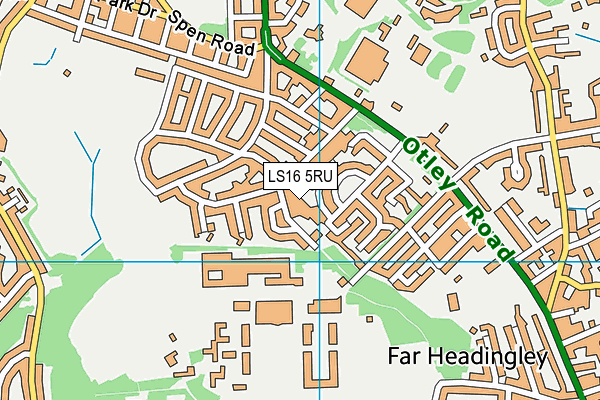 LS16 5RU map - OS VectorMap District (Ordnance Survey)