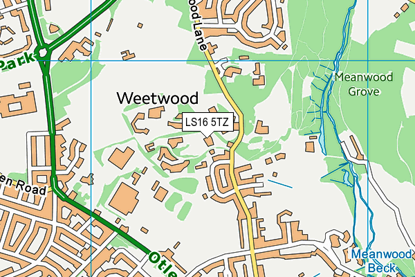 LS16 5TZ map - OS VectorMap District (Ordnance Survey)