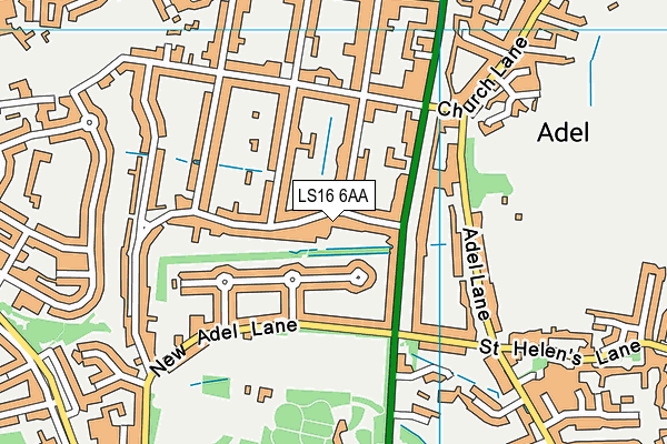 LS16 6AA map - OS VectorMap District (Ordnance Survey)