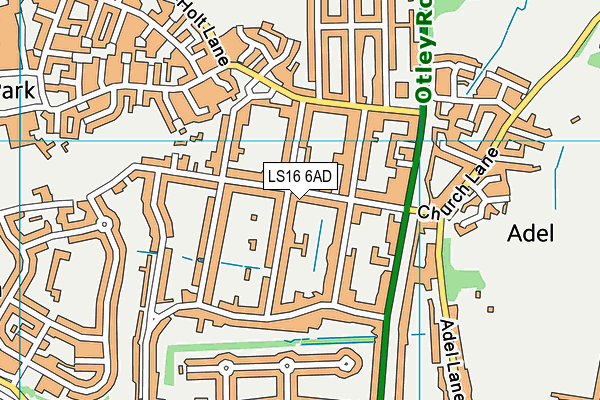 LS16 6AD map - OS VectorMap District (Ordnance Survey)