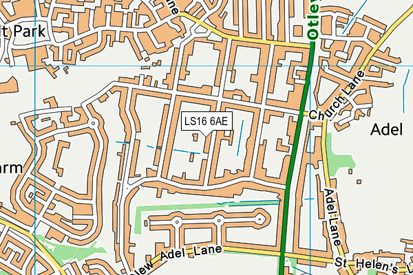 LS16 6AE map - OS VectorMap District (Ordnance Survey)