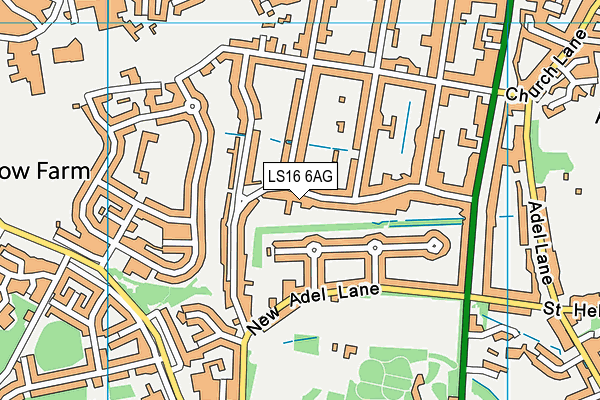 LS16 6AG map - OS VectorMap District (Ordnance Survey)