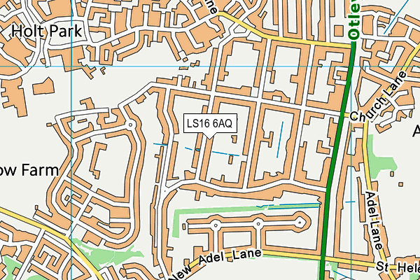 LS16 6AQ map - OS VectorMap District (Ordnance Survey)