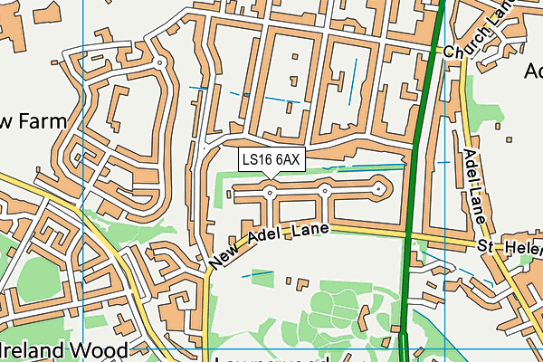 LS16 6AX map - OS VectorMap District (Ordnance Survey)