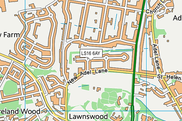 LS16 6AY map - OS VectorMap District (Ordnance Survey)