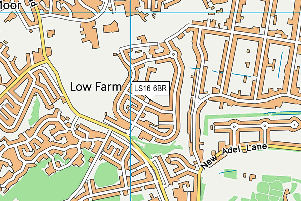 LS16 6BR map - OS VectorMap District (Ordnance Survey)