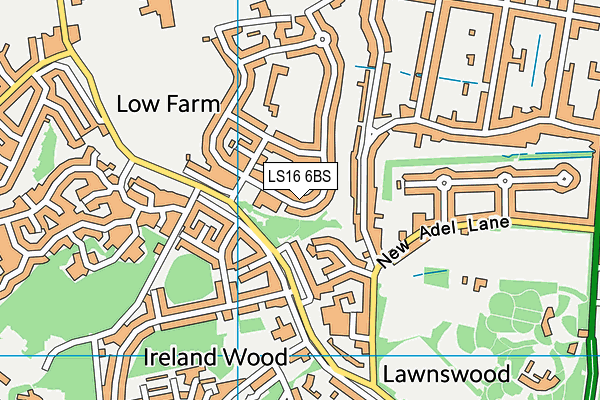 LS16 6BS map - OS VectorMap District (Ordnance Survey)