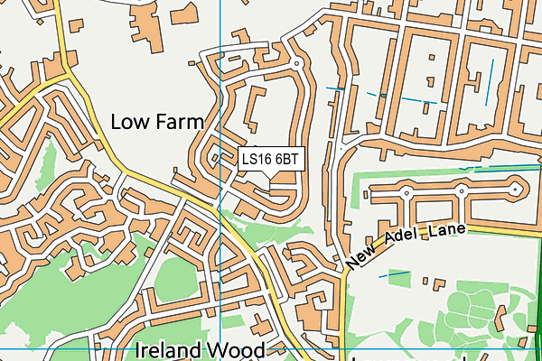 LS16 6BT map - OS VectorMap District (Ordnance Survey)