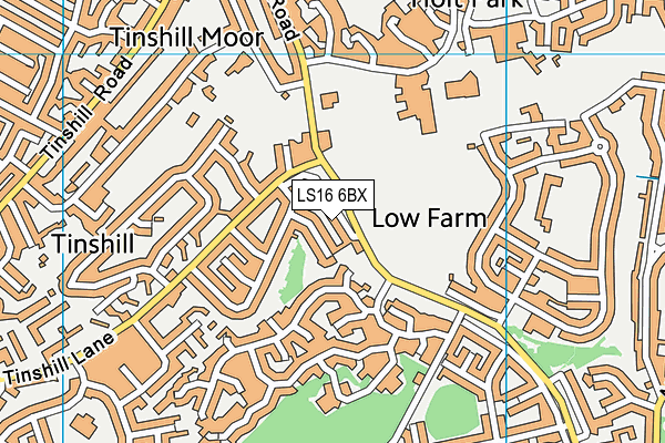 Tinshill Recreation Ground map (LS16 6BX) - OS VectorMap District (Ordnance Survey)