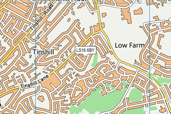 LS16 6BY map - OS VectorMap District (Ordnance Survey)