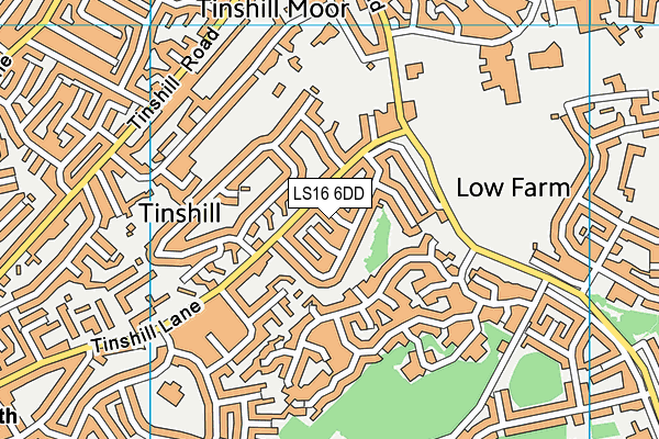 LS16 6DD map - OS VectorMap District (Ordnance Survey)