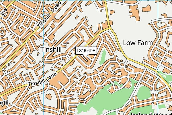 LS16 6DE map - OS VectorMap District (Ordnance Survey)