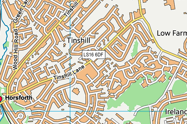 LS16 6DF map - OS VectorMap District (Ordnance Survey)