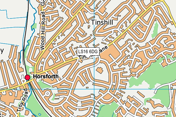 LS16 6DG map - OS VectorMap District (Ordnance Survey)
