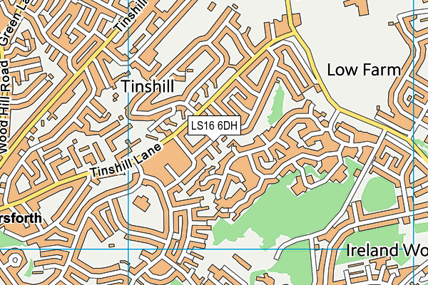 LS16 6DH map - OS VectorMap District (Ordnance Survey)