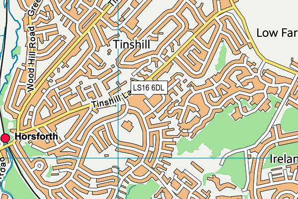 LS16 6DL map - OS VectorMap District (Ordnance Survey)