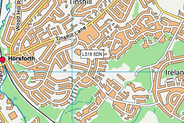 LS16 6DN map - OS VectorMap District (Ordnance Survey)